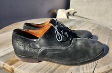 BROOKS BROTHERS BLACK OILED SUEDE/LEATHER OXFORD LACE UP SHOES MEN'S sz 11
