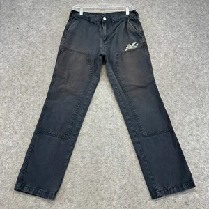 Budweiser Pacsun Pants Mens 30x28 Black Carpenter Double Knee Workwear Canvas - Picture 1 of 9