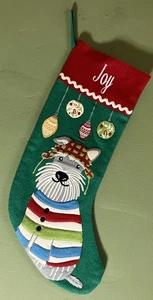 The Company Store Weihnachtsstrumpf mit Hund Wollfilz Applikation bestickt - Bild 1 von 7