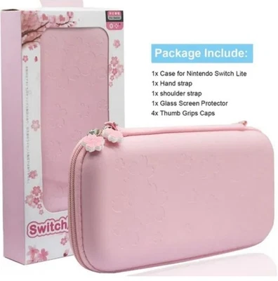 Beautiful Pink Nintendo Switch Lite Sakura Case W/Accessories Elegant & Strong! - Image 1 of 4