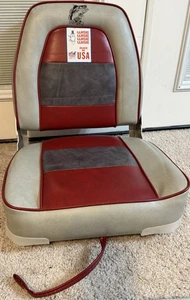High Back Leather FISHING BOAT SEAT - Bigmouth “BASS” Wise Made In USA - NEW - Picture 1 of 13