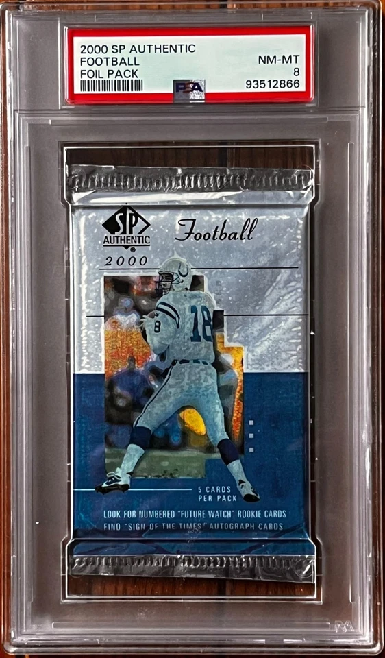 2000 Upper Deck SP Authentic Football Factory Sealed Hobby Pack - Graded PSA 8 - Image 1 of 2