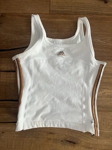 Kurzes Sporttop Oberteil Weiß Adidas Größe 38 - Bild 1 von 2