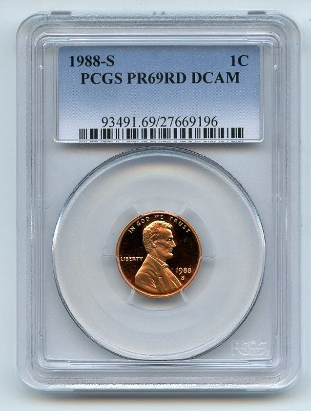 1988 S 1C Lincoln Cent Proof PCGS PR69DCAM - Image 1 of 1