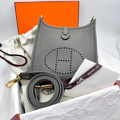 Brand New Hermès Evelyne 16 TPM Gris Meyer Clemence Leather with Gold Hardware - Image 1 of 4