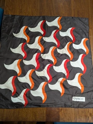 Bufanda Givenchy vintage - abstracta - marrón, rojo, naranja, crema - leer Foto 1 de 4