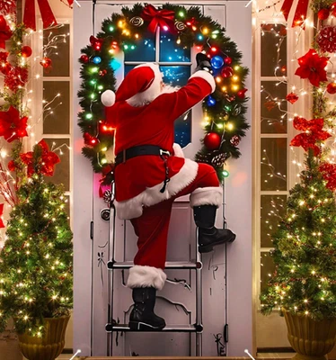 Door Hanging Christmas Door Cover Background Christmas Door Flag, Xmas Decor UK