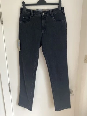 Meyer Adelaide Washed Black Denim Jeans Trousers Mens W32 L32 Stretch Bnwt — 第 1/4 张图片