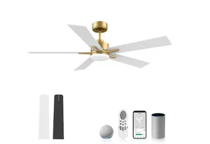 REDIAMS 52" Smart Gold Ceiling Fan Light Remote Voice Alexa Google WiFi DC Motor - Picture 1 of 9