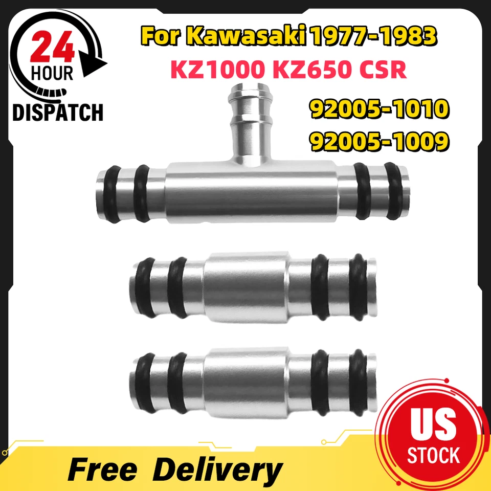 1977-1983 For Kawasaki  KZ1000 KZ650 CSR Carburetor Fuel Tee / Rail Combo Kit - Image 1 of 4