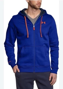 Under Armor Zip Front Hooded Sweatshirt Medium Herren Blau Loose Fit Storm Sporty - Bild 1 von 10