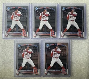 2025 Bowman Chrome Kristian Campbell (5) Card Rookie Prospect Lot Red Sox #BCP42 - Picture 1 of 2