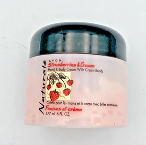 AVON Naturals ERDBEEREN & CREME Hand- & Körpercreme mit Perlen 6 oz - eingestellt - Bild 1 von 2