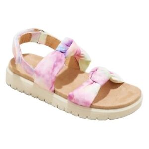 Toddler Girls Cat & Jack Pink Tie Dye Twist Soft Upper Sandal Shoe (Size 8)