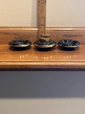 Juego de encendedor y cenicero Evans vintage porcelana de hueso MCM Foto 1 de 4