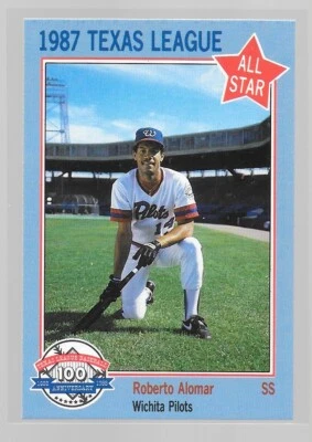 1987 Feder Texas League All Stars #8 Roberto Alomar Salón de la fama Wichita Pilots  Foto 1 de 2
