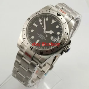 40 mm negro esfera estéril cristal cristal zafiro luminoso NH35 reloj automático para hombre - Imagen 1 de 7