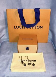 Authentic Louis Vuitton Pierced Earring  Gold  GL1110 W/ Dust Bag, Box &Shop Bag