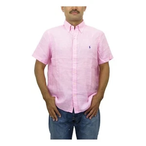 Camisa Polo Ralph Lauren Calce Clásico RL Calce Desacogido Lino con Poni - Rosa - Imagen 1 de 3