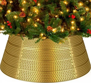28'' Metal Christmas Tree Collars for Artificial Trees, 5-Panel Tree Skirt Hooks - Picture 1 of 6