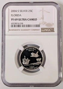 2004 S Silver 25C Florida State Quarter NGC PF69UCAM. Space Coast Sensation! - Picture 1 of 2
