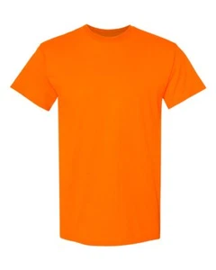 Hi-Vis Safety T-Shirt Work Reflective Orange and Green Colors Single Shirts - Picture 1 of 9
