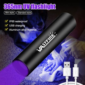 365nm UV LED Flashlight UltraViolet BlackLight Torch USB Rechargeable 3W US SHIP