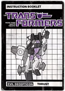 G1 Transformers Thrust Instruction Booklet Vintage Manual Hasbro 1985 - Picture 1 of 3