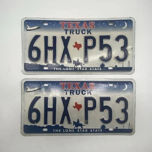 Texas Truck 6HXP53 Space Shuttle License Plate Set - Picture 1 of 4