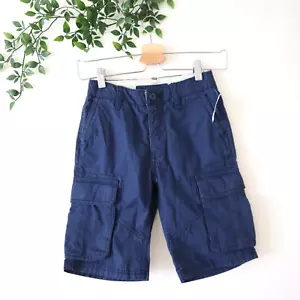 NEW GAP Kids Boys' Blue Cotton Cargo Shorts Size 8 - Picture 1 of 4