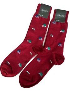 J Crew Socken Herren leichte Fußball Motiv Burgund Socken Einheitsgröße Paket 2 - Bild 1 von 3