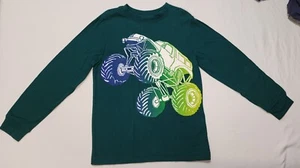 Gymboree Boys Green Monster Truck Long Sleeve Shirt 100% Cotton Size M(7-8) - Picture 1 of 6