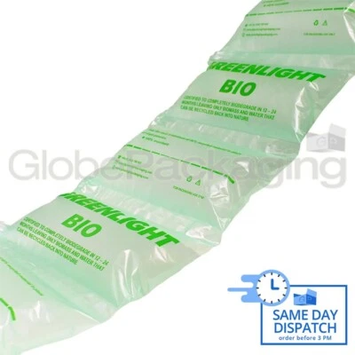 50 x BIODEGRADABLE PRE INFLATED AIR PILLOWS CUSHIONS VOID LOOSE FILL 100x200mm - Image 1 of 4