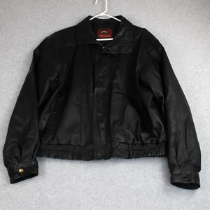 Marc Mattis Leather Jacket Men's M Black Bomber Vintage - Picture 1 of 11