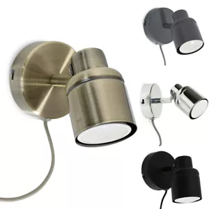 Spotlight Wall Light Fitting Plug In Adjustable Living Room Lights LED Bulb - Picture 1 of 29