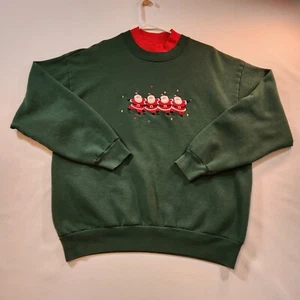 Natural Escapes Weihnachtssweatshirt Damen Large Dancing Santas grün Urlaub - Bild 1 von 18
