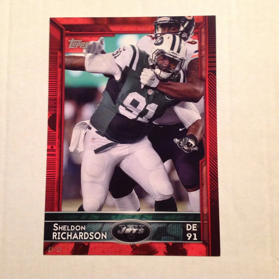 #165 Sheldon Richardson Missouri / Jets #ed/25 made Red Version 2015 Topps 5x7 - Image 1 of 1