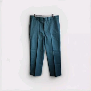 Real Vintage 80/90s Dickies MADE IN USA Teal Green Work Pants 100% Cotton 38x29 - Picture 1 of 7