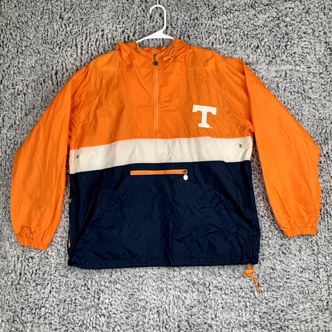 Tennessee Vols 1/4 Zip Pullover Windbreaker Mens sz L Preowned Multicolor Cover