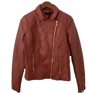 Chaqueta de Motocicleta Stella + Lorenzo con Cremallera Completa Talla S Bolsillos de Cuero Sintético Otoño Invierno - Imagen 1 de 9
