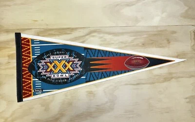 Vintage NFL 1996 Super Bowl XXX 30 Felt Wincraft Pennant Flag - Image 1 of 4