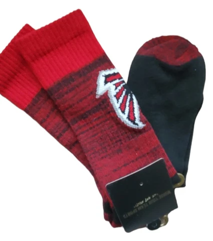 NFL Atlanta Falcons ATL Football Crew Socks New Size Large Fan Gift Cover
