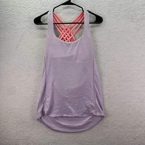 Lululemon Women's Purple Striped Activewear Tank Top Built In Unpadded Bra Sz 6 - Picture 1 of 7