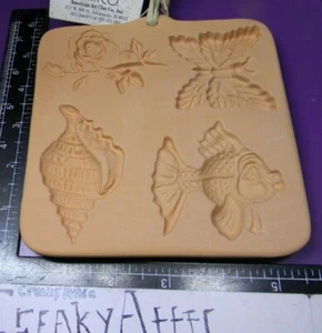 COTTON PRESS FIMO MOLDS BEESWAX BUTTERFLY FISH ROSE AMERICAN ART CLAY CREAKYATTI - Picture 1 of 3