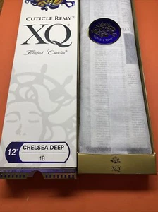 XQ CUTICLE REMY YAKY 100% HUMAN HAIR WEAVE_CHELSEA_DEEP_WAVE_12"_#1B - Picture 1 of 4
