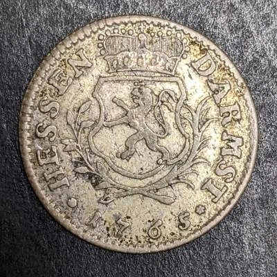 1765 German States Hesse-Darmstadt Silver 5 Kreuser 86976D - Image 1 of 3
