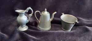 Vintage Miniature Pewter Dollhouse Kitchen Assortment Lot of 3 Made in England - Picture 1 of 6