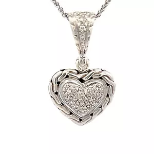 Original John Hardy 18k Gelb & Sterlingsilber 1/2cttw Diamant Herz Anhänger - Bild 1 von 8