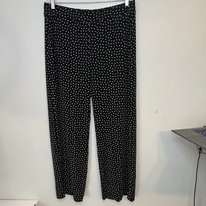 CHICO’s  Palazzo Wide Leg Black/White Polka Dot Pull-On Pant Size L Lounge Wear - Picture 1 of 8