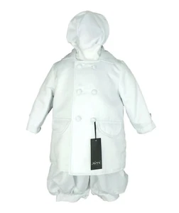 Baby Boys White Christening Jumpsuit, 3 Piece Baptism Outfit by Couche Tot - Picture 1 of 3